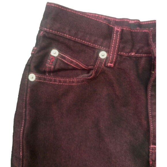 Vtg GUESS USA Bootleg Jeans Women's Size 24 Red Black - Picture 4 of 5